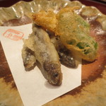 新宿割烹 中嶋 - 稚鮎はほのかな柑橘系の香りが。山口・萩の橙食べているとのこと。