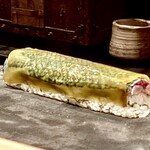 多仁本 - 鯖の棒鮨　おぼろ昆布がしっとり馴染んできています♫