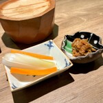 ひきざんたしざん - ネギ味噌と野菜スティック