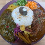 ゴロンドリーナ - あいがけ2種盛り（牛すじペッパー・ホタテのサグ）