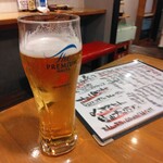 酒肴 はなうた - サントリープレミアムモルツ生中  ￥700