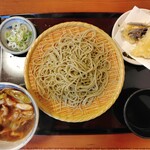 彩め庵 - 料理写真:ランチＢ  つけ肉汁、そば大盛り、ミニ天ぷら