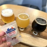 横川BREWERY - ◆ ビアフライト 1,200円/税込
・横川ペールエール
・ヴィック シークレット
・YOKOGAWA ブラック
◆ チーズ 200円/税込