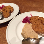 鉄板焼き Oribe - つきだし（ポークリエット）