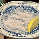 すし善 - 真鰈の薄造り　塩とかぼすで