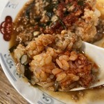 スタミナラーメン 娘娘 - 卓上アイテムの辣油をブッかけ後はこんな感じ