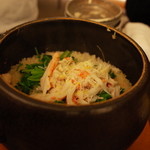日本料理 晴山 - 越前蟹と芹の土鍋炊きご飯 ほんのり柚子の香り