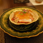 日本料理 晴山 - 香箱蟹 甲羅で出汁をとったジェル掛け