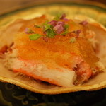 日本料理 晴山 - 香箱蟹 甲羅で出汁をとったジェル掛け