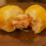日本料理 晴山 - 越前蟹のクリームコロッケ 玉ねぎのソース