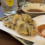 岐阜の酒と岐阜の肴 そば居酒屋 楽 - 肉厚 椎茸の天ぷら
