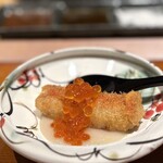 串揚げ料理 かわた - 金目鯛とイクラ 里芋のソース