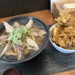 そば処 花いずみ - 冷たい肉中華＆海老小柱かき揚げ丼セット