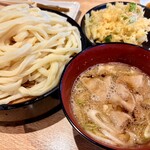 粉家 - 豚つけ汁うどん＋かき揚げ