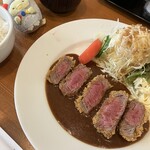 洋食の藤 - 牛ヘレビフカツ定食。