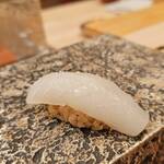鮨 赫 sushi aka Tokyo - 【墨烏賊】甲イカの最高峰。Cuttlefishだよ。