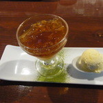 下野農園 - 2014.11)デザートの紅茶のゼリーとさつまいものジェラート