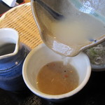 蕎麦蔵めぐみ - 濃厚な「そば湯」は、どろ～り・・。