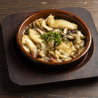 イベリコパンチェッタとキノコのアヒージョ