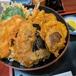 食彩館みささ - 天丼　天ぷらモリモリ
