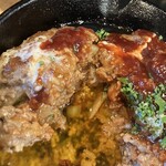 居酒屋もくもく - アツアツの鉄板ハンバーグ❣️