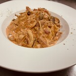 芝ふく - ベーコンキノコのトマトクリーム