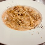 芝ふく - チキンキノコのトマトクリーム