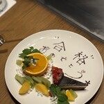 神戸牛ステーキ 村かみ - 合格祝いデザートプレート