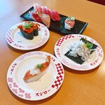 スシロー - カンジャンケジャン　こぼれしらす包み　天然インド鮪6貫盛り