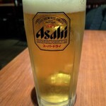 美叙飯店 - 晩酌セットの生ビール 1132円(晩酌セット1045円のはず)