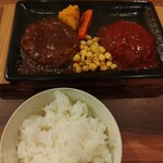 ハンバーグ・ステーキ&J - Ｗハンバーグ＆ライス