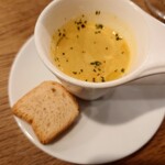 ビストロolympic - お通し（かぼちゃのスープ）