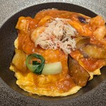 創作四川料理 廣明 - 毛蟹と海老チリの天津飯