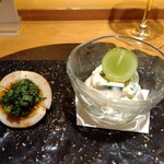 にほんしゅ椿 日本酒BAR - ニラ玉/シャインマスカットとバジルの白和え