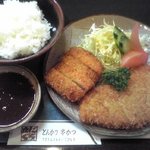 たにぐち - ロースカツ定食＋ヒレカツ