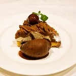 北島亭 - 2014.10 フランス産栗のモンブラン アイスクリーム添え