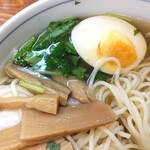 麺屋ひょっとこ - 和風柳麺のメンマ、みつば、茹卵