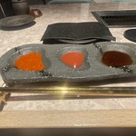 個室焼肉 牛姫 - タレは、味噌ダレ・梅ダレ・醤油ダレ