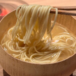 鳥いち - 〆の鶏白湯ラーメン　スープが美味くストレート細麺との相性抜群