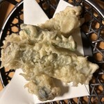 居酒屋 忠助  - 茄子磯部揚げ