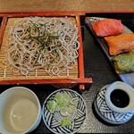 蕎麦 安曇野の里 - 料理写真:ざるそば＋3種のいなりセット