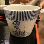 きのえね - お味噌汁は、蕎麦屋時代に使っていた蕎麦猪口。僕はプルートにしてくれた。