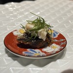 焼き鳥 野乃鳥 幻鳥 - 箸休め(ゴルゴンゾーラと奈良漬)