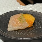 焼き鳥 野乃鳥 幻鳥 - 前菜(柿と生ハム)