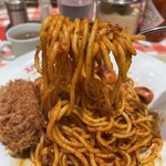 スパゲッティーのパンチョ - ✅ナポリタンメガ盛り(600g)¥980
　※食券を渡す際に『よく焼き②』を申告❗️
　※並400g、大盛り500g、メガ600g迄
　　セレクト可能
✅蟹クリームコロッケ¥240