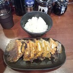 一蓮 - ラーメン餃子白飯セット