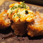 小皿のまぐろとさば。 - タルタルも美味