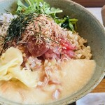 伊右衛門カフェ -  塩麹漬けマグロと釜揚げしらす丼