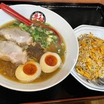 博 - 魚介豚骨ラーメン+セットチャーハン