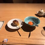 焼き鳥 悠 - つくね　卵黄